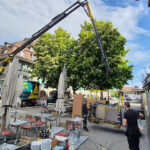 Mit dem Kran ins Restaurant